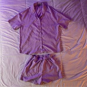 Lavender Women's Button Down Set
